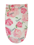 PINK FLORAL BABY SWADDLE + HEADBAND