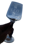 LEO MONOGRAM ETCHED GLASS