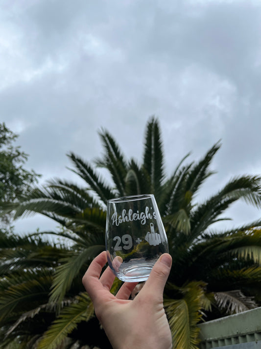 BIRTHDAY GLASS + 🖕🏼 (rude finger)