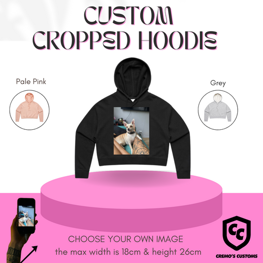 CUSTOM PHOTO CROPPED HOODIE