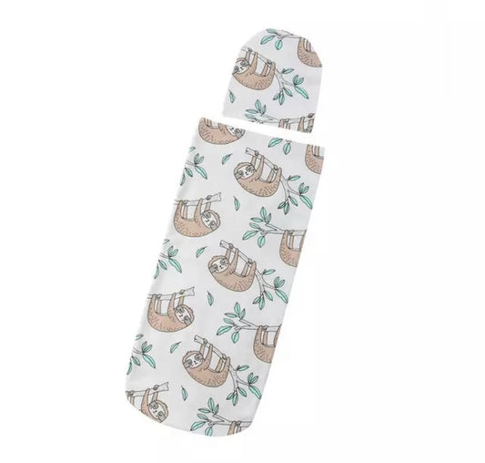 CUSTOM SLOTH BABY SWADDLE