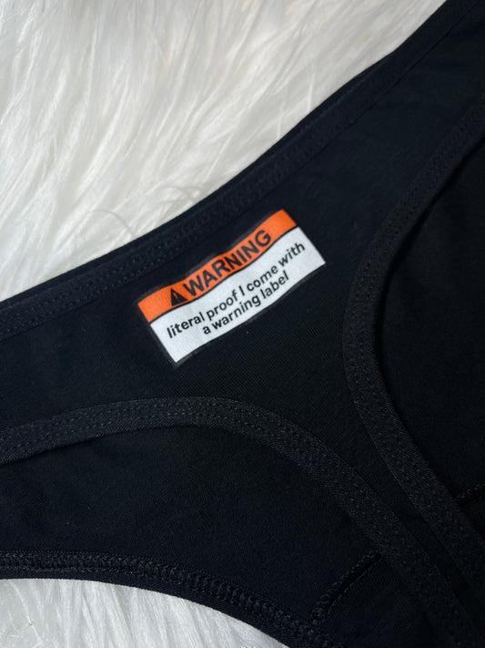WARNING LABEL PANTIES